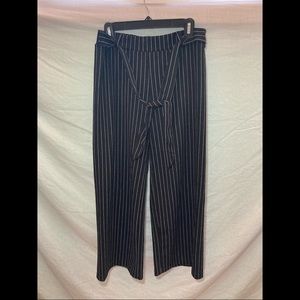 Black and Striped White High Waisted Cute Pants